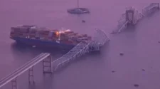 Mira los impactantes videos del colapso del puente en Baltimore, Maryland 