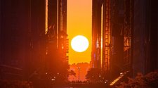 Fotos | El atardecer conocido como "Manhattanhenge" crea una noche espectacular para los neoyorquinos