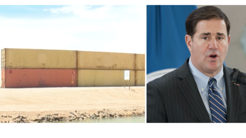 Gobernador de Arizona se apresura a terminar muro de contenedores en frontera