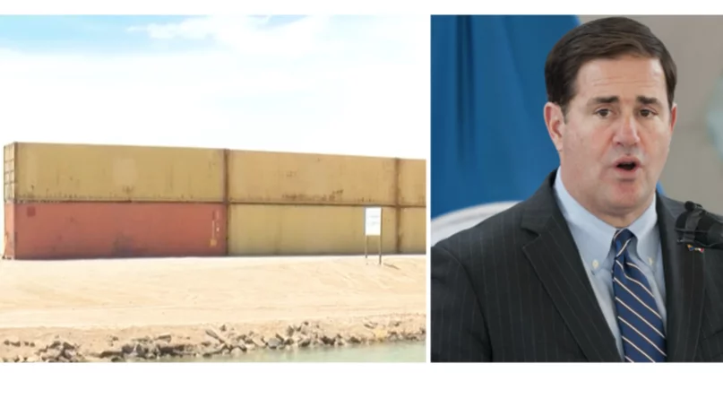 Gobernador de Arizona se apresura a terminar muro de contenedores en frontera